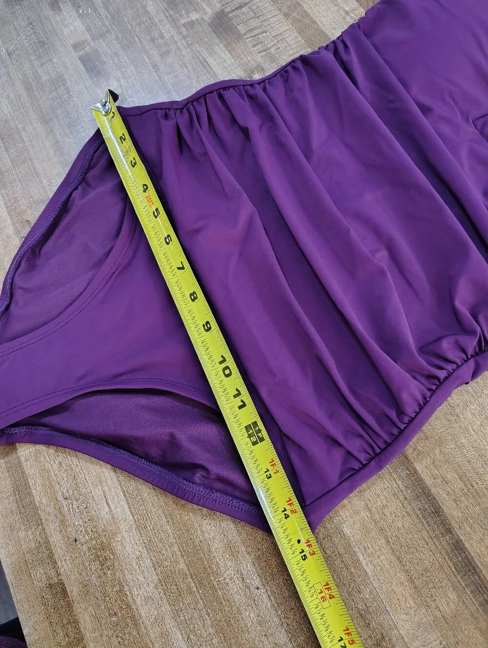 DKNY Adjustable Straps Ruched One-Piece Swimsuit Plum Purple EGGPLANT Purple - Picture 10 of 12